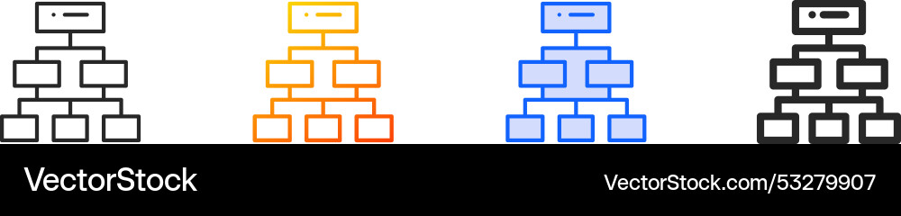 Hierarchical structure iconthin linear gradient Hierarchical structure iconthin linear gradient vector image