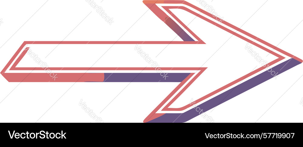 Layered outline right arrow design generative ai vector image