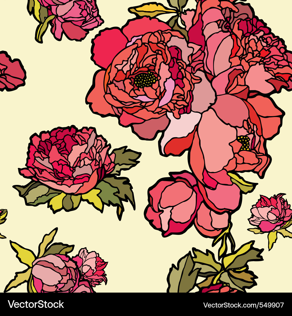 Pattern with flowers rose vector image