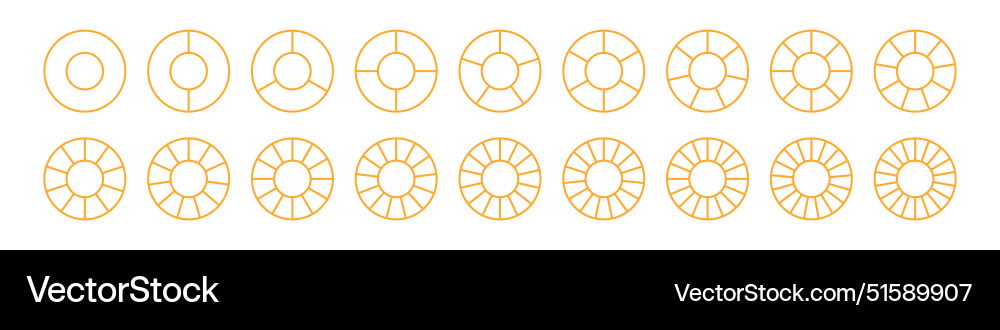 Pie chart with different segments in a circular vector image