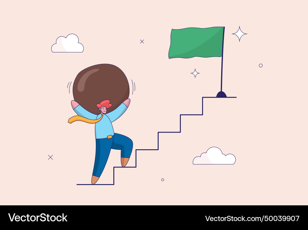 Problem concept effort to success difficult task Problem concept effort to success difficult task vector image