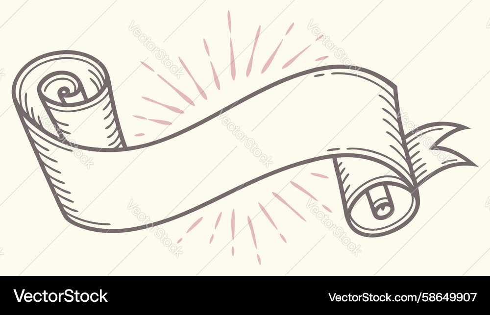 Rustic scroll banner with sunburst effect design Vector Image