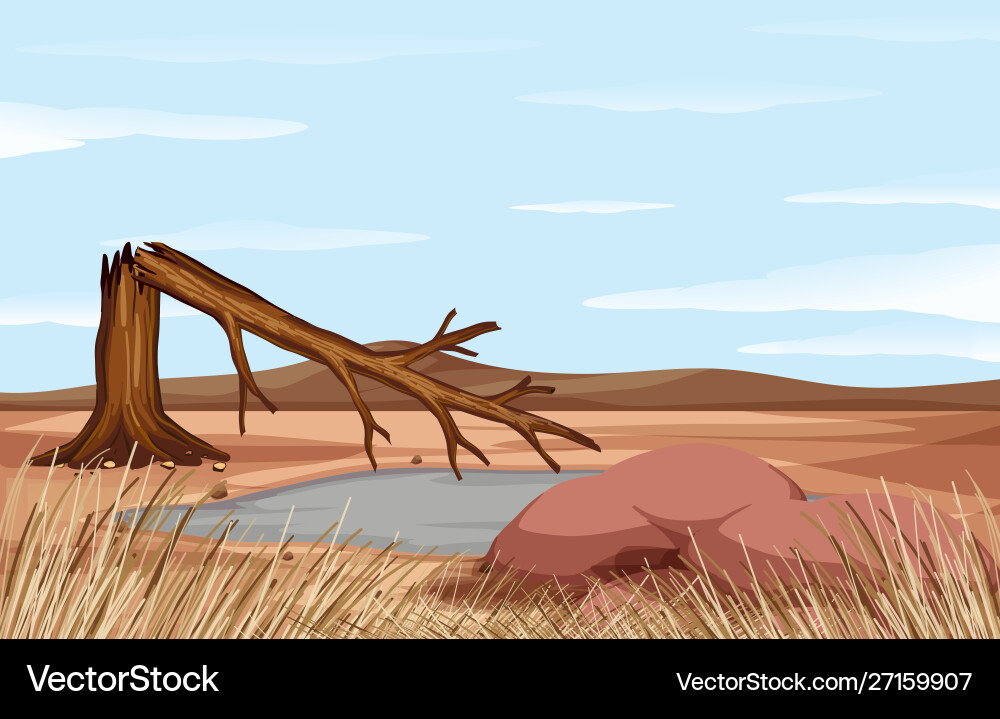 Scene with problem deforestation Vector Image