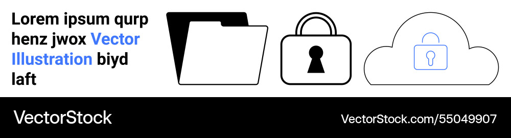 Sicheres Datenmanagement-Ordnerschloss und Cloud Sicheres Datenmanagement-Ordnerschloss und Cloud vektorbild