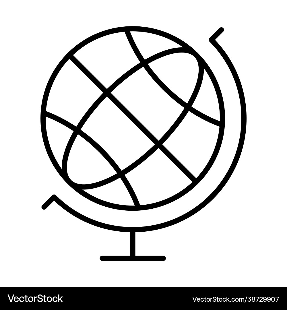 Simple Globe Icon - Navigation vector image