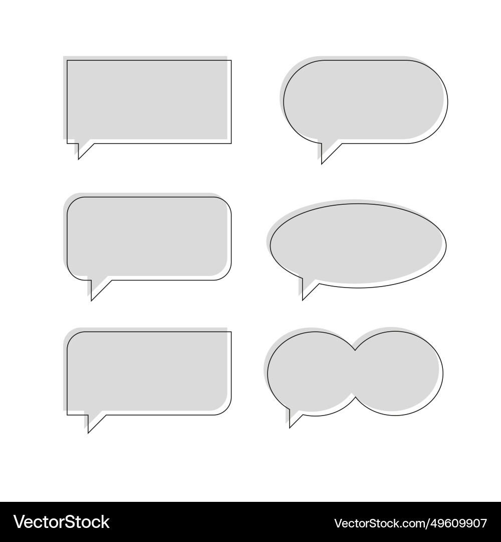 Simple line speech bubble set vector image