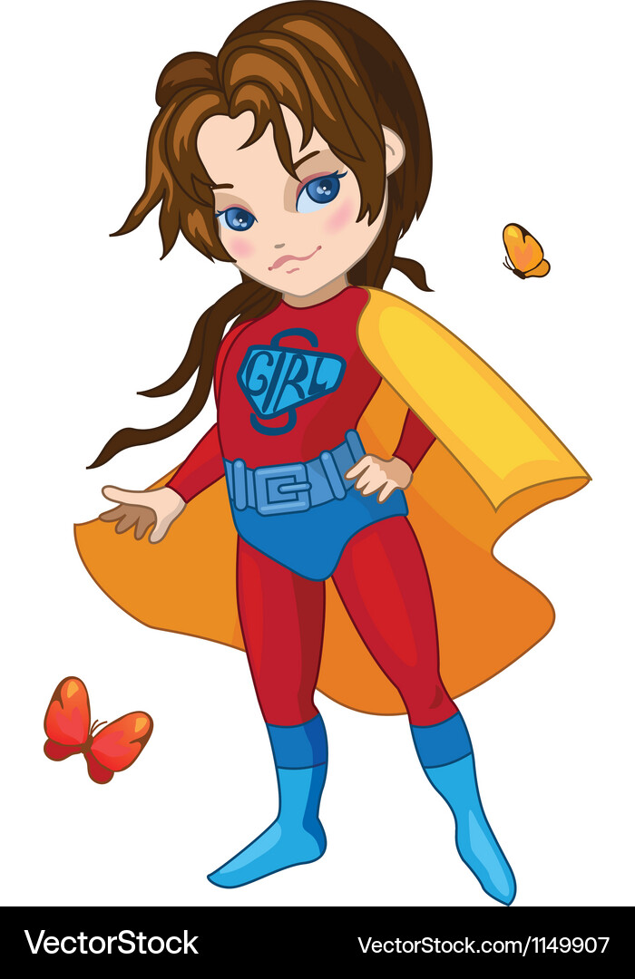 Superhero Girl Vector Image