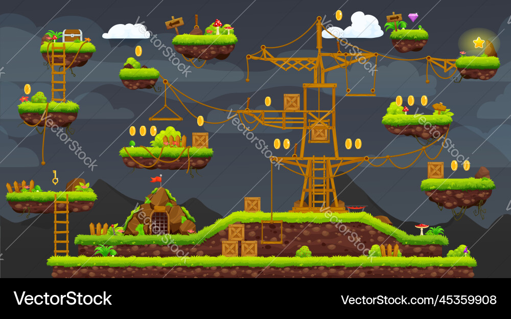 Arcade Game Level Map vector image