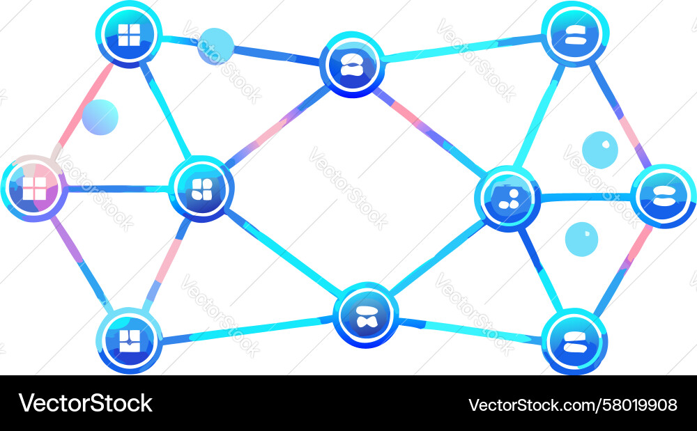 Connected Network Points Vector Image