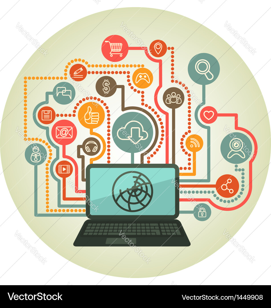Digital Connection & Web Interaction vector image