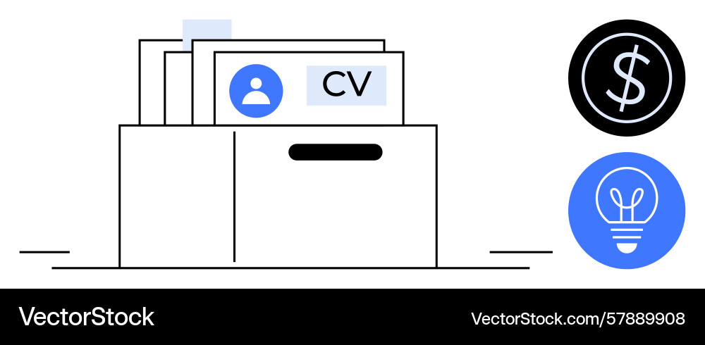 Document folder with cvs and business icons vector image