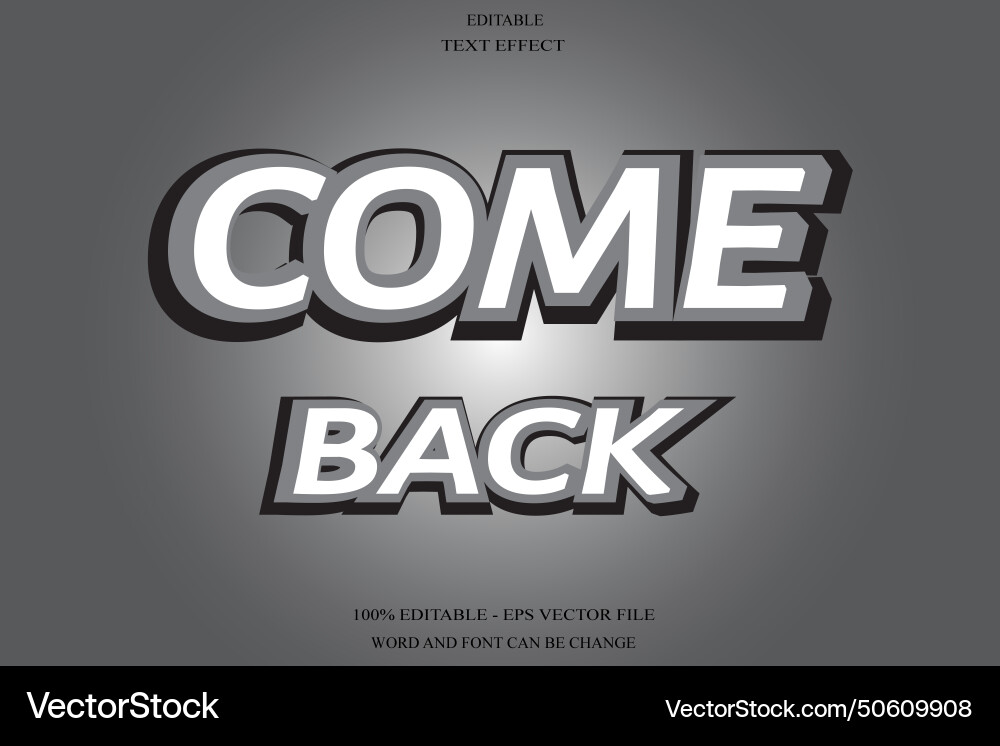 Editable text effect emboss Vector Image