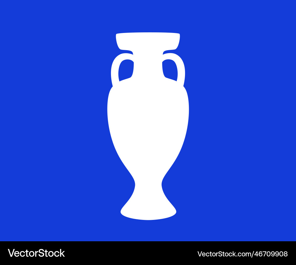 Euro 2024 uefa trophy blue and white symbol Vector Image