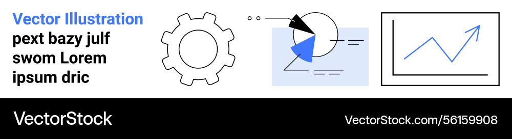 Gear chart elements and graph showcasing Vector Image