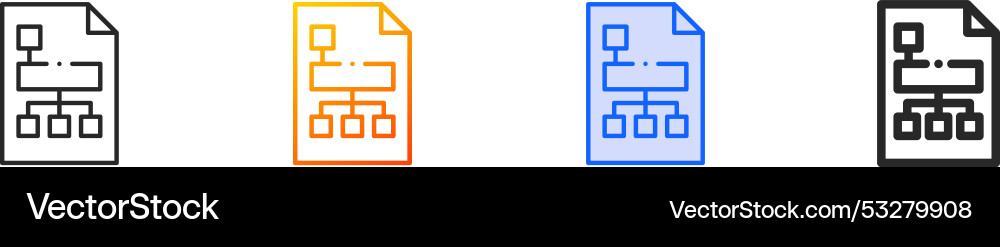 Hierarchy structure iconthin linear gradient blue Hierarchy structure iconthin linear gradient blue vector image
