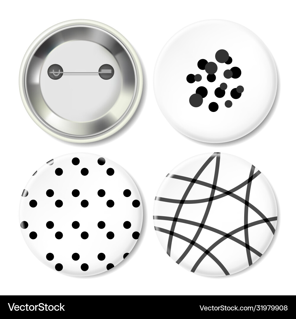 Metal button badge with minimal black Metal button badge with minimal black vector image