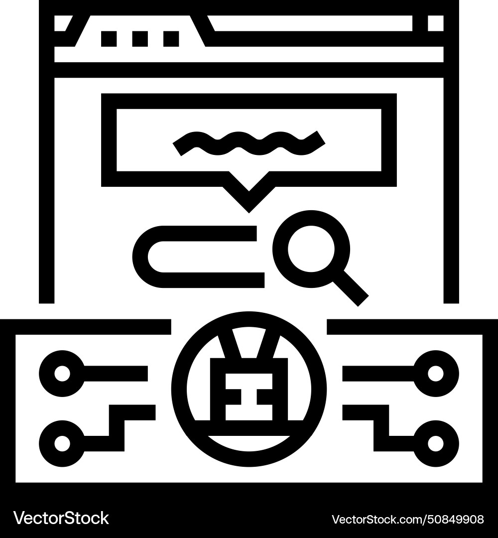 Natural language processing nlp seo line icon vector image