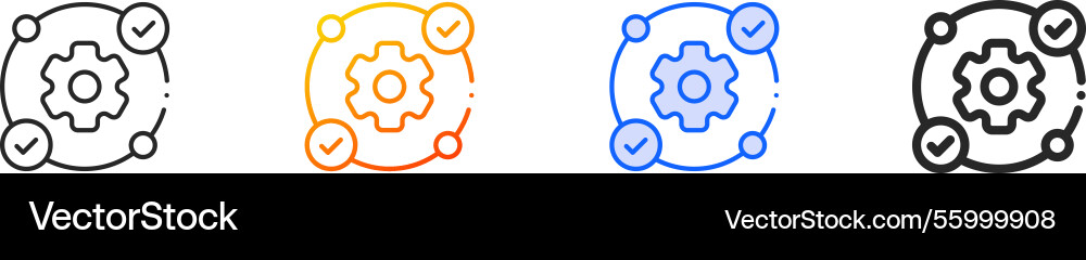 Reverse engineering iconthin linear gradient blue Vector Image