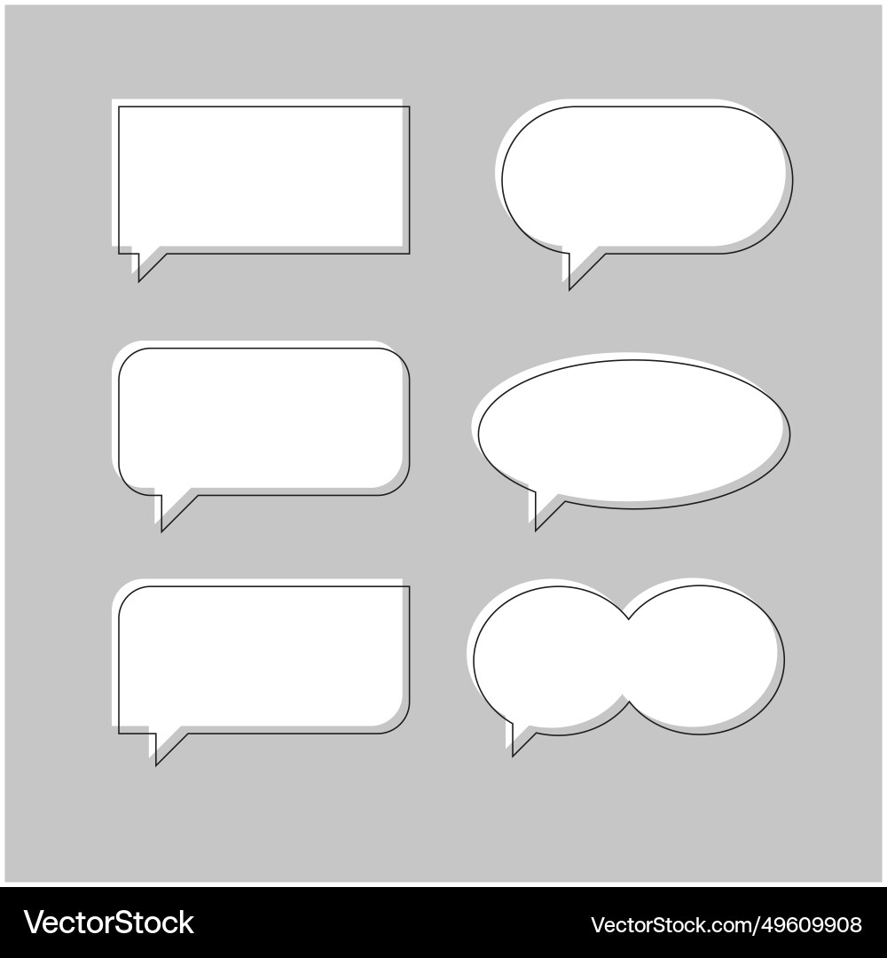 Simple line speech bubble set vector image