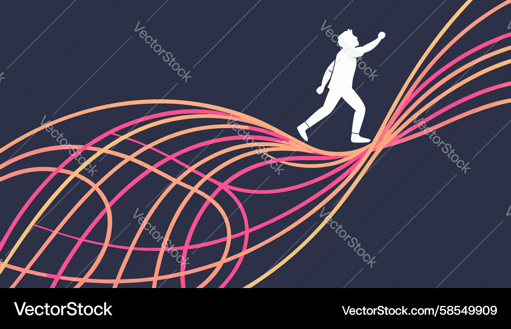 Abstract Runner with Flowing Lines Vector Image