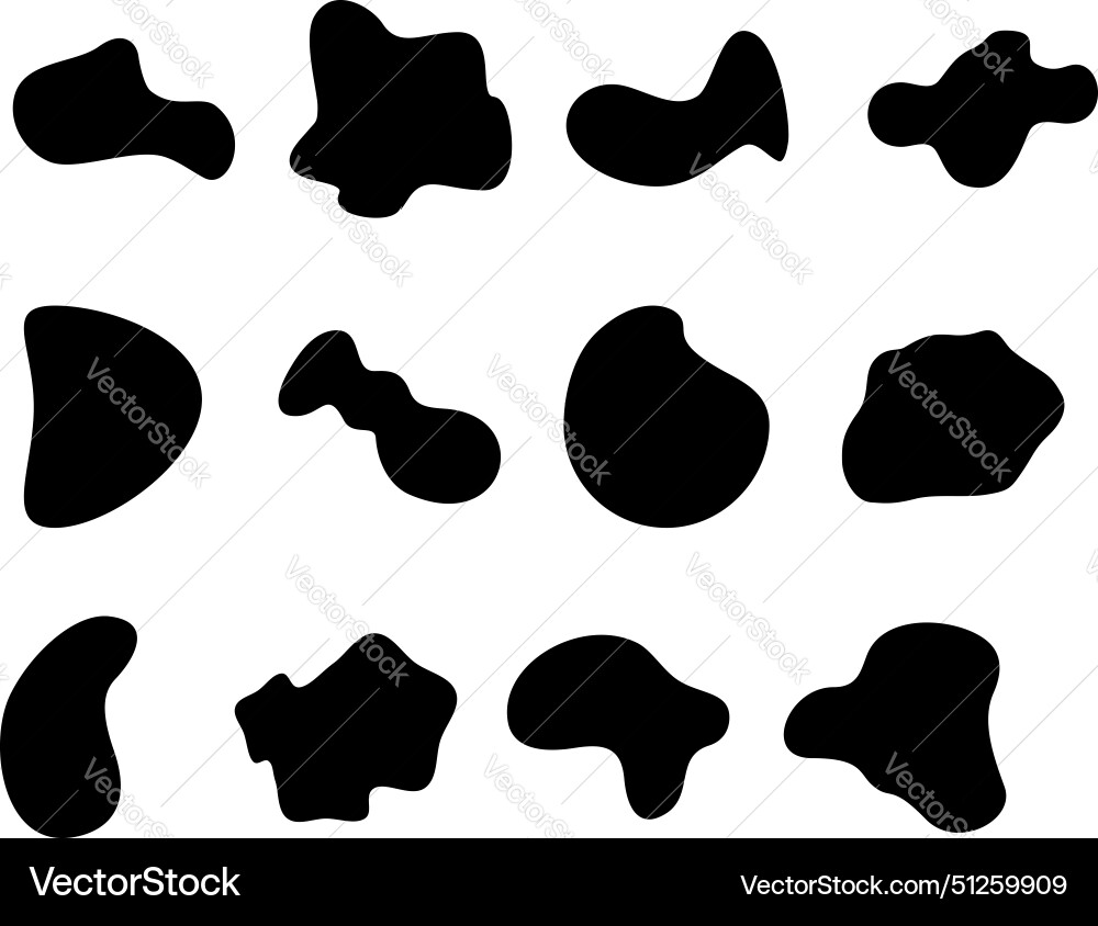 Blobs Fluid Formen Piktogramm Symbol visuellen Satz Vektorbild