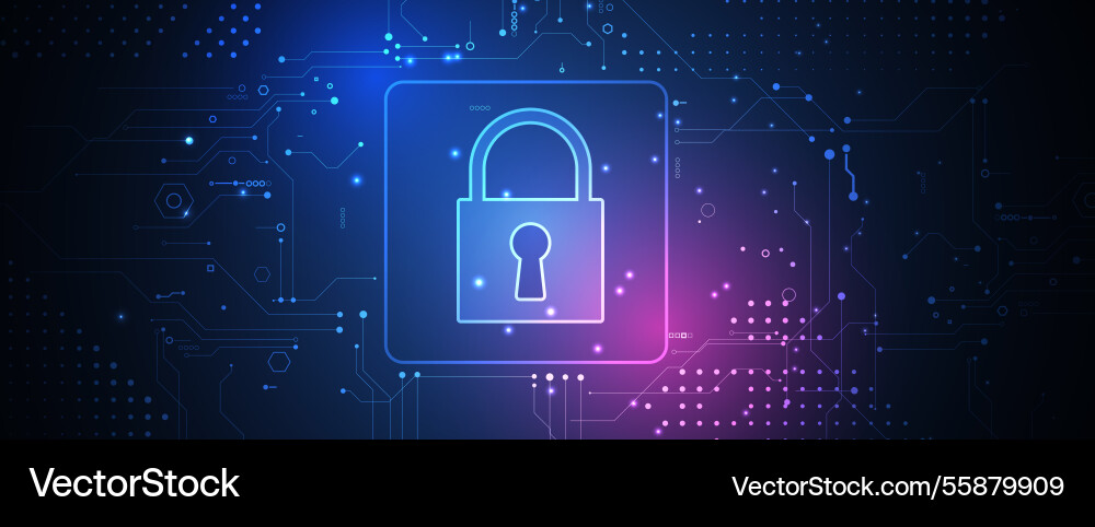 Cyber security abstract technology background Cyber security abstract technology background vector image