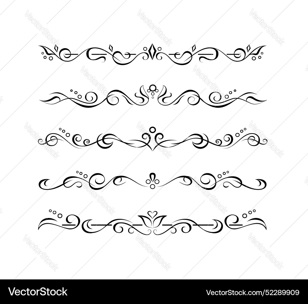 Fantasy text delimiters borders or vignettes Fantasy text delimiters borders or vignettes vector image