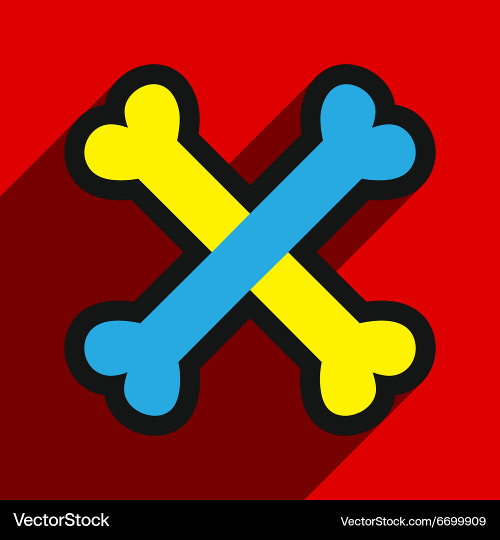 Flat with shadow icon cross bones stacked Vector Image