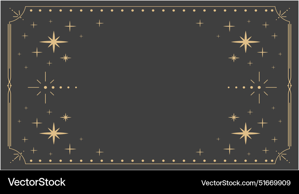 Golden celestial minimal esoteric frame thin line Golden celestial minimal esoteric frame thin line vector image