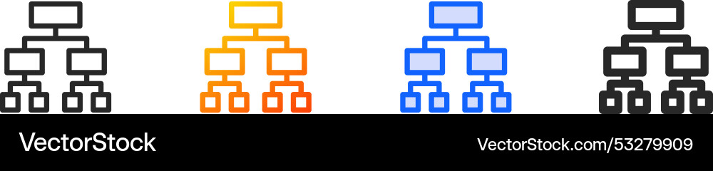 Hierarchy iconthin linear gradient blue stroke Hierarchy iconthin linear gradient blue stroke vector image