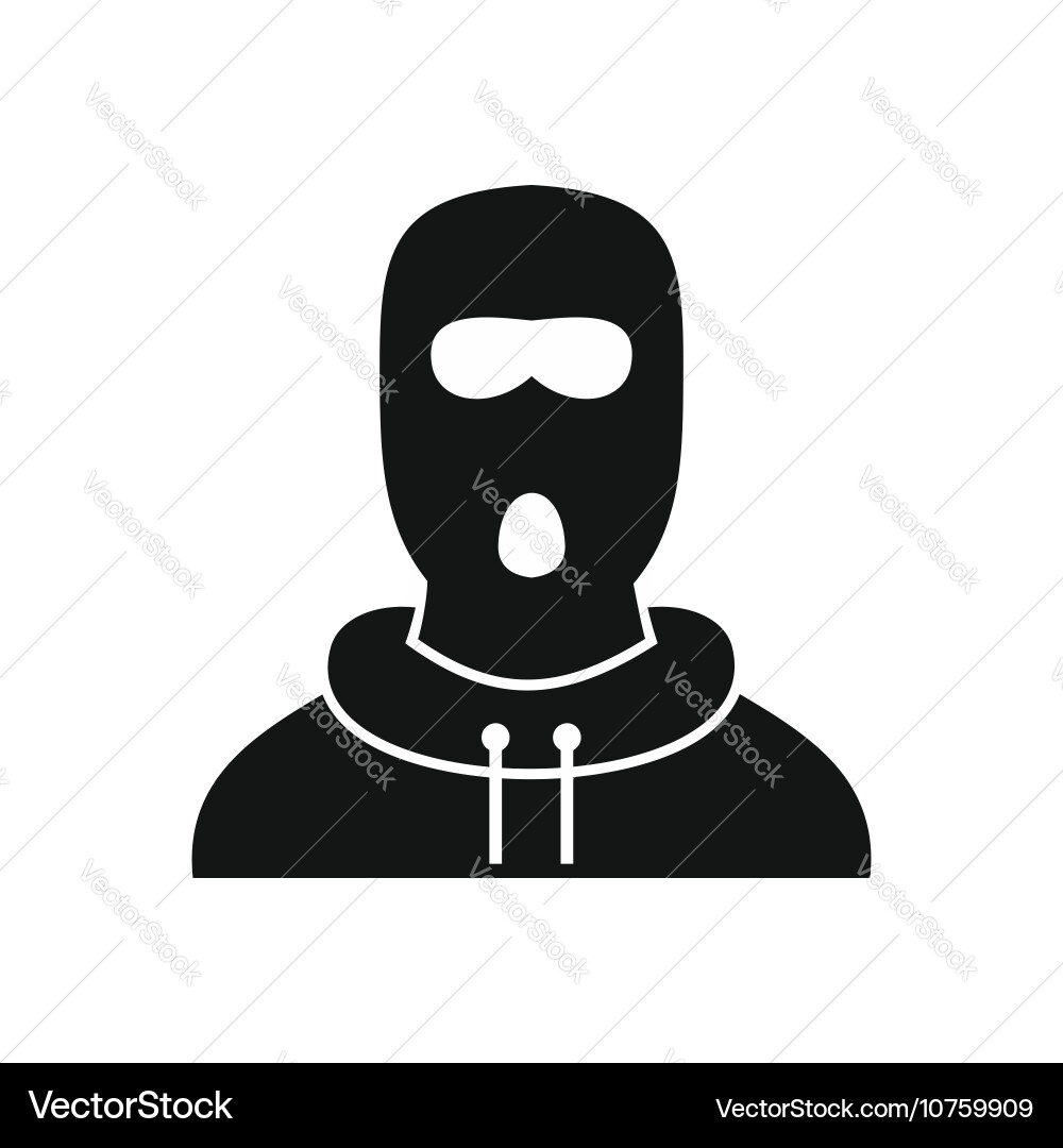Man in balaclava icon simple style vector image