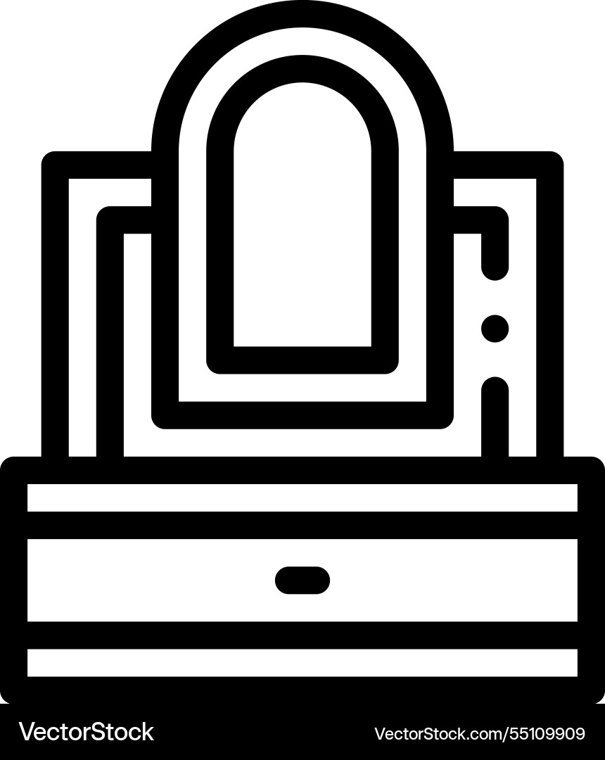 Mirror icon thin linear style design isolated Vector Image