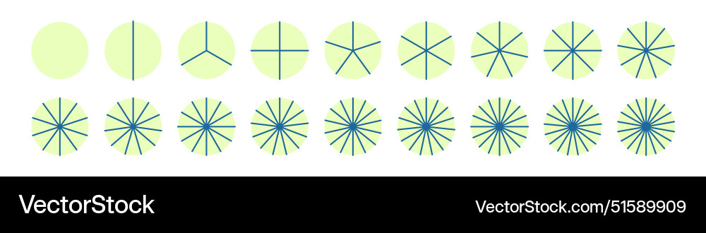 Pie chart with different segments in a circular Vector Image