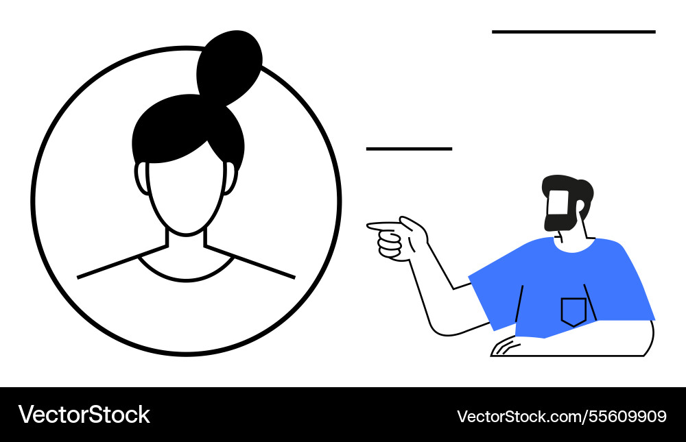 Representation of communication between two vector image