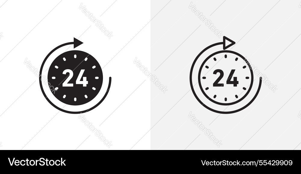 Time twenty four icons pack for apps and ui ux vector image