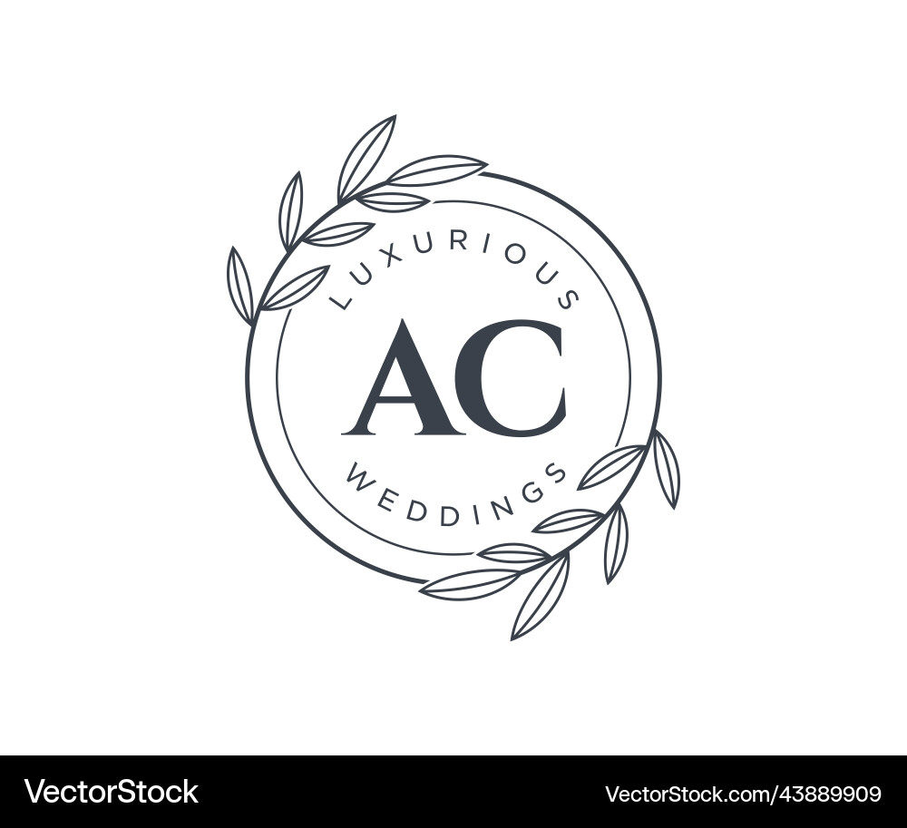 Wedding Monogram Logo - AC Initials Royalty Free Vector