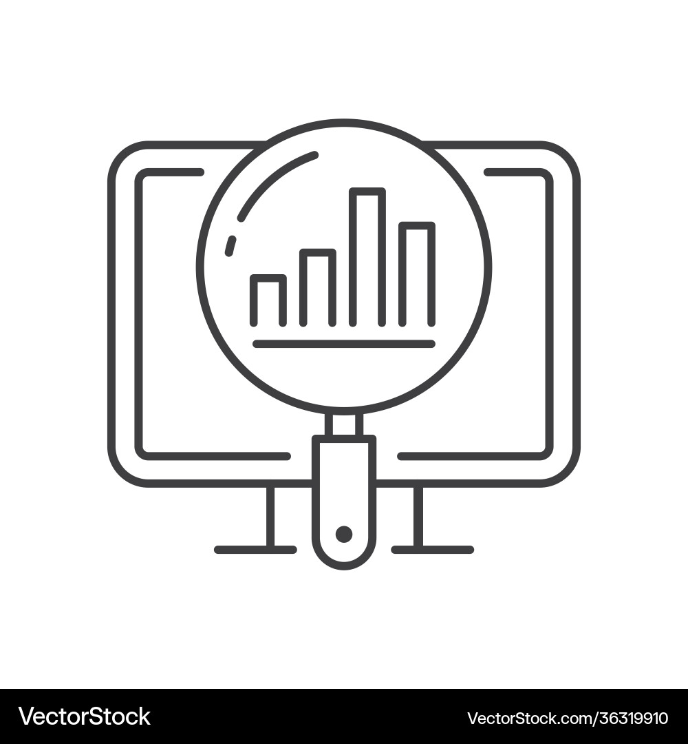Analytics line icon symbol Analytics line icon symbol vector image