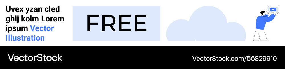 Cloud storage offer with user accessing digital Vector Image