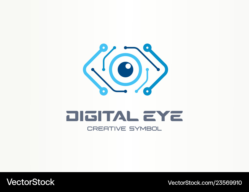 Digital eye creative symbol concept cyber vision Digital eye creative symbol concept cyber vision vector image