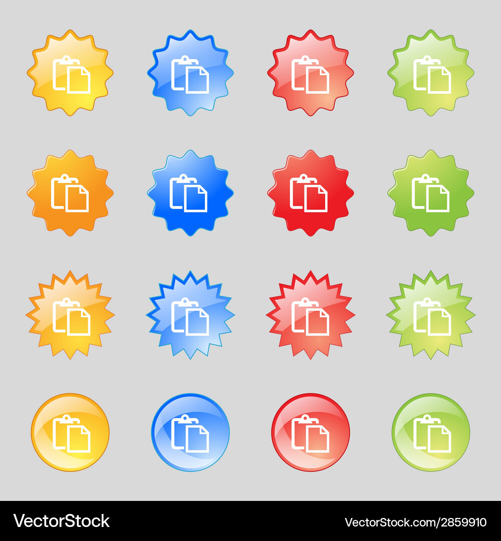 Edit document sign icon set colour button modern Vector Image