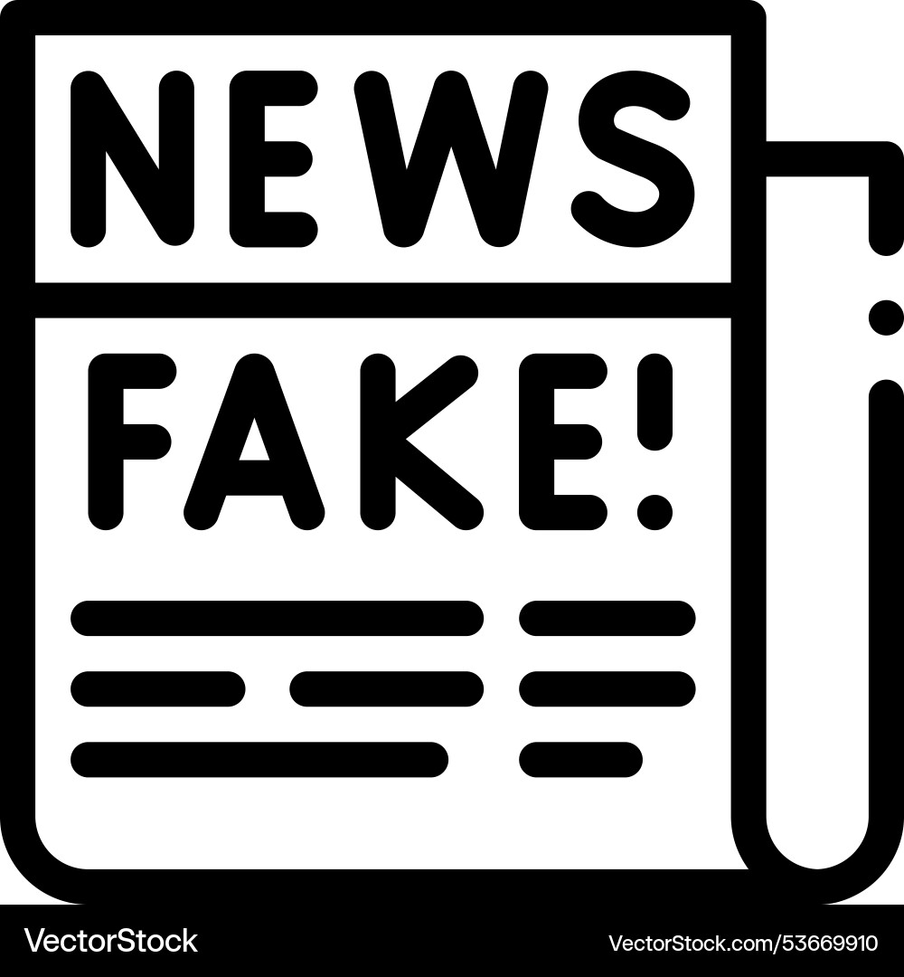Fake news icon thin linear style design isolated Fake news icon thin linear style design isolated vector image