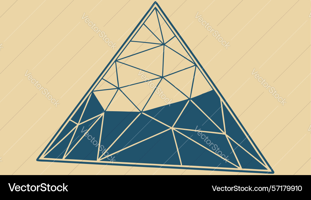 Geometric triangle with water and reflection Vector Image