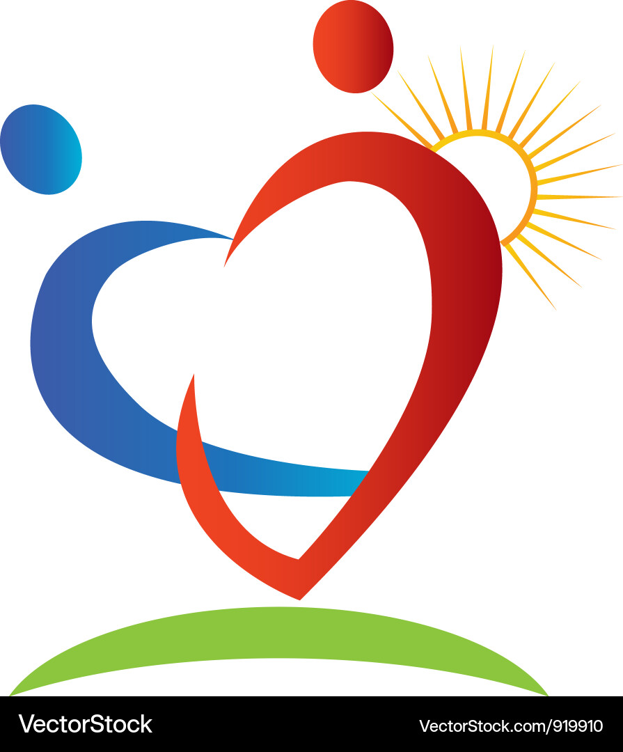 Herz und Sonne Liebe Logo Vektorbild