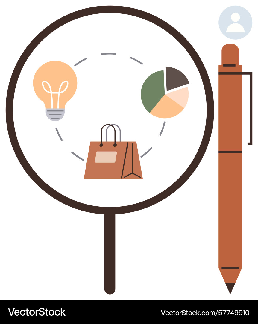 Market research elements highlighted data Vector Image