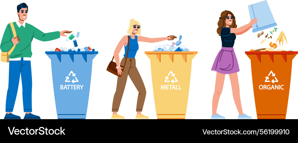 Plastic sorting garbage Plastic sorting garbage vector image