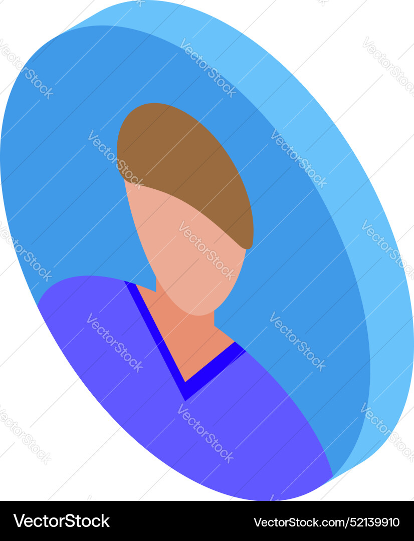 Young man wearing blue t shirt isometric icon Young man wearing blue t shirt isometric icon vector image