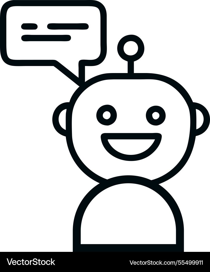 Ai chatbot with conversation bubbles vector image