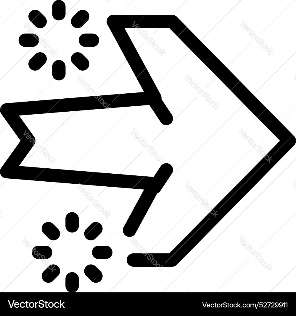 Arrow pointing right with loading circles Vector Image