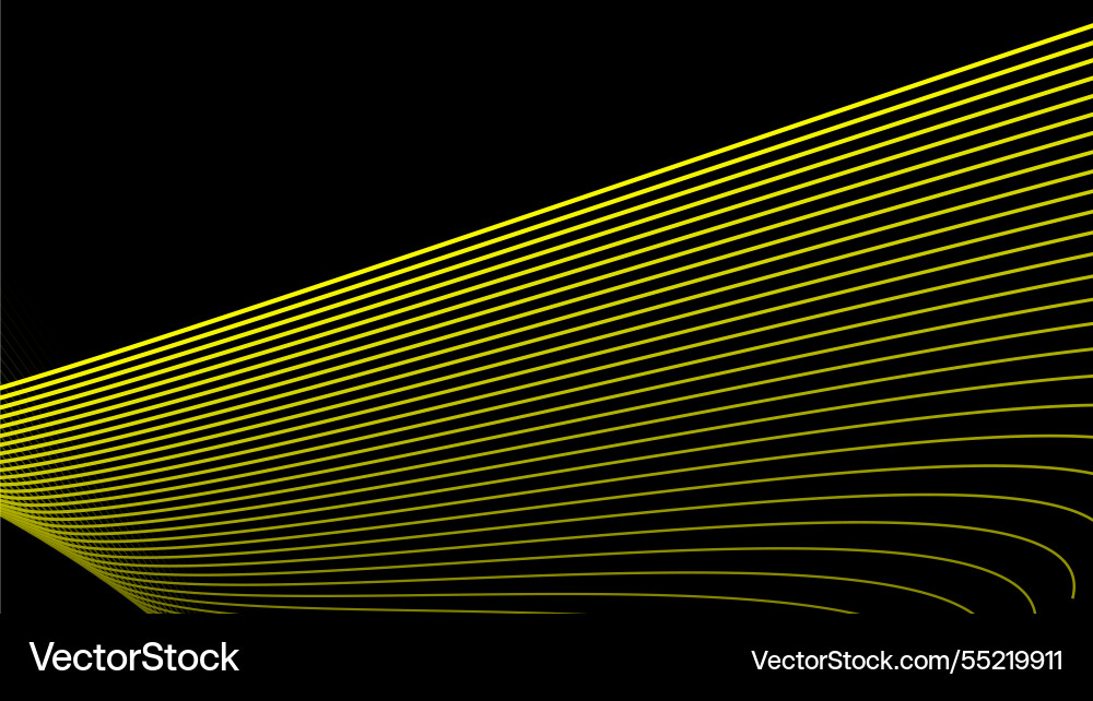 Black abstract background with yellow curve line Vector Image