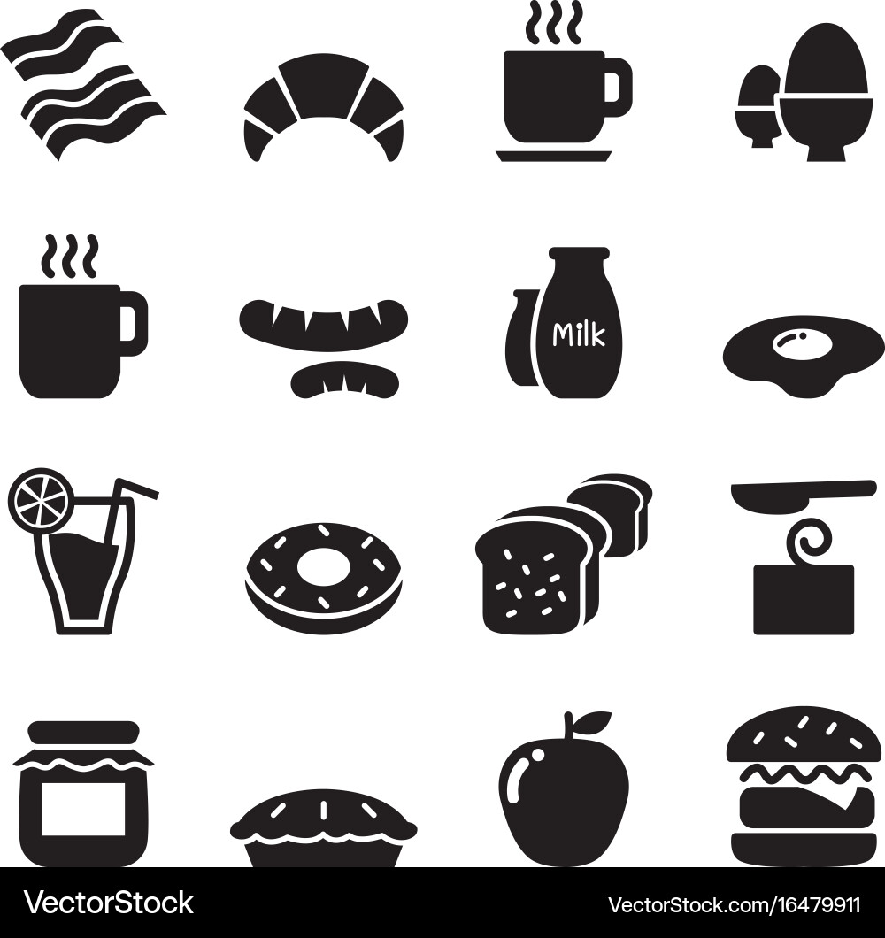 Breakfast Icon Set - Food & Drink Royalty Free Vector